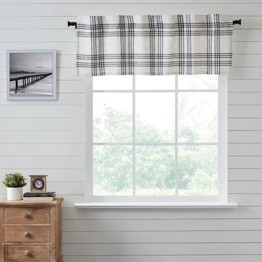 Black Plaid Valance Curtain 19x60 VHC Brands - The Fox Decor